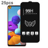 For Samsung Galaxy A21s 25pcs High Aluminum Large Arc Full Screen Tempered Glass Film