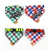 Cotton Plaid Dog Scarf, Green, Small 20-30cm