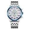 OCHSTIN 7079 Multifunctional Quartz Waterproof Luminous Steel Strap Men Watch(Silver Blue 01)