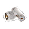 UHF PL259 Male to 2x SO239 Female T-Adapter