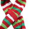 Christmas Dog Scarf, Red & Green Stripes, XS - Winter Pet Accessory