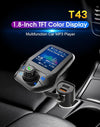 T43 Car Bluetooth Mp3 Multi-function Large Color Screen QC3.0 Bluetooth Car Charge Lossless Car Bluetooth Player