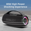 Zealot S97M 80W Outdoor Portable RGB Bluetooth Speaker with Dual Microphones(Black)