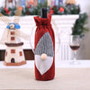 Christmas Machine Embroidered Faceless Old Man Wine Bottle Bags Table Decorations(Red)