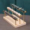Removable Solid Wooden Base Ring Display Metal Stand Sponge Bar Ring Storage Rack, Style: Two Layers Gray