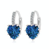 Cute Heart Real 925 Sterling Silver Cubic Zirconia Stone Earrings