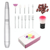 USB Plug Aluminum Nail Drill Machine Electric Manicure Milling Cutter Set(Silver)