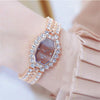 BS bee sister FA1581 Women Octagonal Dial Diamond Plated Rhinestone Bracelet Quartz Watch(Rose Gold Coffee Diamond)
