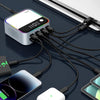 WLX-M8 120W Smart Digital Display Multi-Port Desktop Charger Dock Station, UK Plug(Grey White)