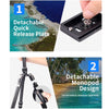 JMARY KT255+NB36 Aluminum Alloy Outdoor Shooting Tripod Detachable SLR Camera Tripod