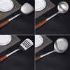 304 Stainless Steel Wooden Handle Kitchenware Home Kitchen Equipment, Style: Slotted Shovel