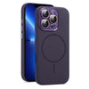 For iPhone 13 Pro AG Fine Hole Liquid Silicone MagSafe Magnetic Phone Case(Dark Purple)