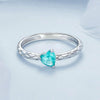 S925 Sterling Silver Diamond Pattern Heart Ring(No. 6)