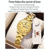 OLEVS 5567 Women Steel Strap Waterproof Quartz Watch(Gold)