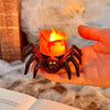 LED Halloween Spider Candle Light Electronic Ambient Decorative Night Lamp Desktop Ornament(Warm Light)