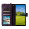 For Samsung Galaxy S23 Ultra 5G Nine-card Slots Zipper Wallet Bag Leather Phone Case(Dark Purple)