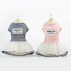 Dog Summer Dress, Breathable Striped Skirt, Black, Size L