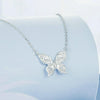 S925 Sterling Silver Platinum-plated Rose Butterfly Necklace Clavicle Jewelry(BSN396)