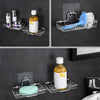 Stainless Steel Wall-Mounted Bathroom Soap Storage Rack, Style: Single Layer Curved With Sticker