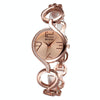 WeiQin Women Fashion Hollow Chain Bracelet Crystal Inlaid Dial Quartz Wrist Dress Watch(Rose Gold)