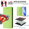 For Samsung Galaxy S20 RC01 Dual-Folded Magnetic Suction RFID Leather Phone Case(Grass Green)