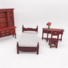 1:12 Mini House Toy Pocket Furniture Simulation Single Bed(Mahogany)