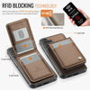 For Samsung Galaxy S25 5G JEEHOOD J06 British Style RFID MagSafe Card Bag PU Phone Case(Brown)