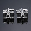 Men Shirts Enamel Lacquered Cufflinks, Color: Black Camera