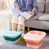 15L Foldable Foot Bath Bucket Foot Massage Wash Basin With Lid Green