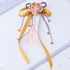 Ancient Style Hair Accessories Tassels Streamers Hairpins Hair Accessories Handmade Flowers Headdress(Turmeric)