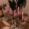 LED Electronic Candle Lights Flameless Long Rod Christmas Candle, Spec:Flashing Yellow Light-Pink