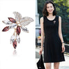 Flowers Drill Crystal Brooch(Brown)