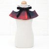 Dog Shawl with Bow Tie, Red Grid, M (20-25cm Neck)