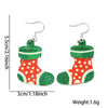 Christmas Element Cartoon Decoration Earrings Shiny Earrings, Spec: Sock