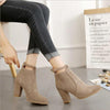 Women Shoes Suede Boots Pointed High Heels, Size:36(Camel)