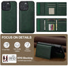 For iPhone 14 Pro Max LC.IMEEKE L5 Series Detachable RFID Card Bag Magsafe Phone Case(Green)