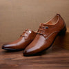 Men Business Dress Shoes Pointed Toe Men Shoes, Size:46(Brown)