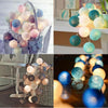 3M 20 Leds Cotton Ball Light String Holiday Wedding Christmas Party Bedroom Fairy Lights Outdoor LED Light Garland Decoration, Power Supply: USB(Blue)