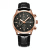Ochstin 6042B Multifunctional Business Leather Waterproof Luminous Quartz Men Watch(Rose Gold+Black)