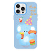For iPhone 14 Pro Max Skin Feeling Jelly TPU Hybrid PC Phone Case(Elephant Burger Blue)