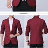 Men Casual Suit Self-cultivation Business Blazer, Size: S( Wine Red)