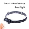 Smart Sensor Outdoor USB Headlight LED Portable Strong Light Night Running Headlight, Colour: Black 5W 140LM