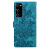 For Samsung Galaxy S20 FE Lace Floral Embossed Magnetic Buckle PU Phone Case With Wrist Strap(Green)