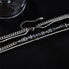 OPK GX2415 Personalized Cool Style Double Layer Necklace Stainless Steel Splicing Chain