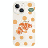 For iPhone 13 Skin Feeling Jelly TPU Hybrid PC Phone Case(Polka Dot Croissant White)