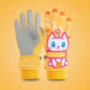Cartoon Cat Pattern Girls Cute Cotton Gloves Children Ski Windproof and Warm Gloves Non-Slip and Waterproof Riding Gloves, Size: S(Yellow)
