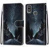 For Alcatel 1L (2021) Coloured Drawing Cross Texture Horizontal Flip PU Leather Case with Holder & Card Slots & Wallet & Lanyard(Mountain Road Starry Sky)
