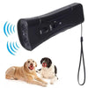 Ultrasonic Dog Repeller & LED Flashlight - Black