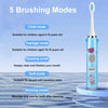 USB Charging Fully Automatic Ultrasonic Cartoon Children Electric Toothbrush, Color: White with 3 Heads