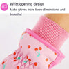 Cartoon Bow Rabbit Pattern Children Ski Gloves Windproof Waterproof Warm Cotton Gloves, Colour: Pink(M)